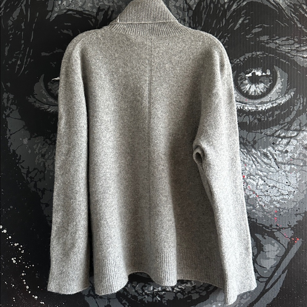 The ROW Cashmere LUXURIOUS THICK GREY MELANGE TURTLENECK XL - Picture 4 of 15